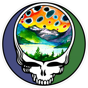 Fly Fishing Stickers and DecalsSteal Your Face Brown Trout Landscape Sticker
