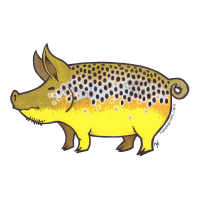 Nate Karnes Pig Brown Trout Sticker - Fly Slaps Fly Fishing Stickers ...