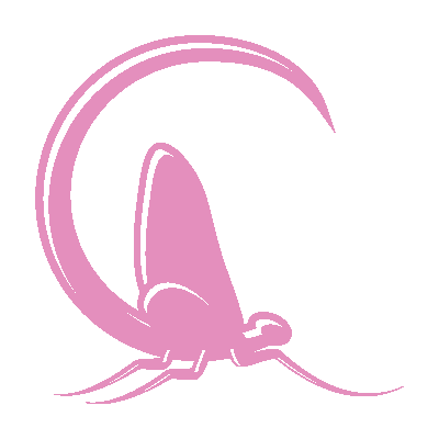 Tacky Fly Fishing Mayfly Logo Decal Pink