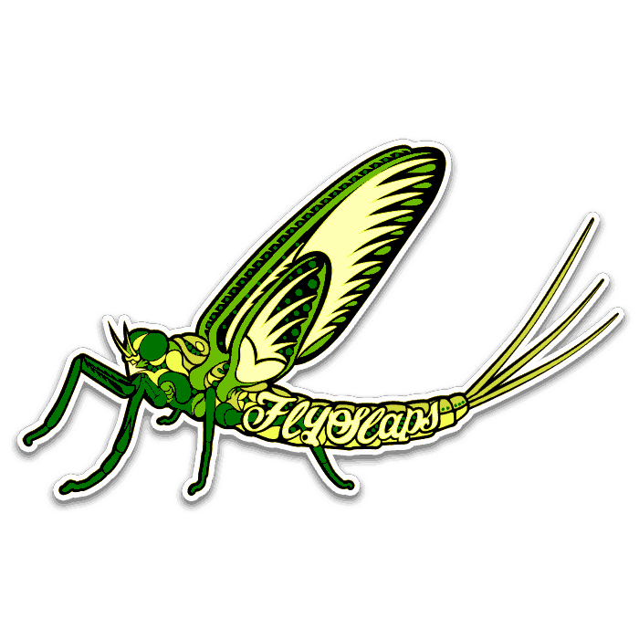 Fly Slaps Ornamented Green Drake Sticker - Fly Slaps Fly Fishing