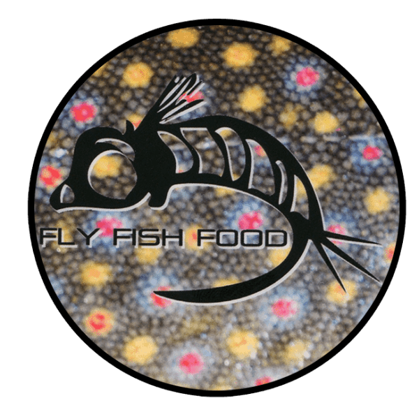 Fly Fish Food Round Logo Sticker Brookie