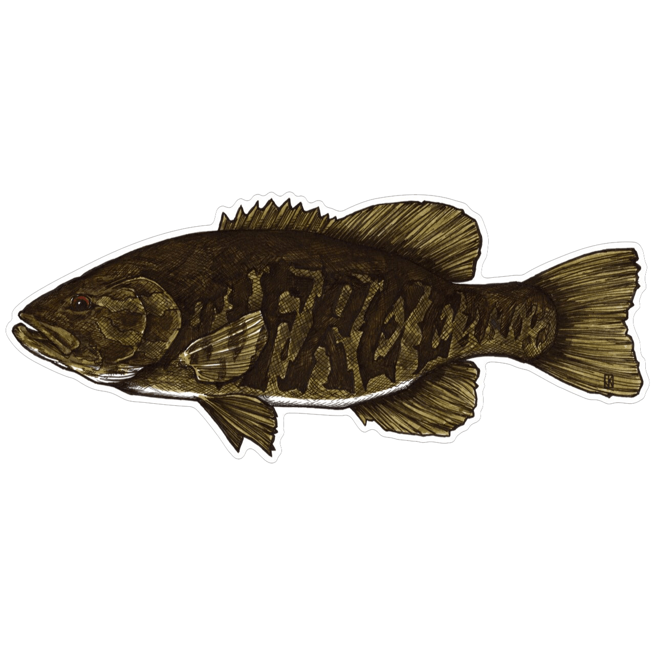 Localwaters Elkhorn Creek smallmouth bass fishing sticker Kentucky