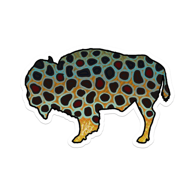 Casey Underwood Wyoming Bison Brown Trout Sticker
