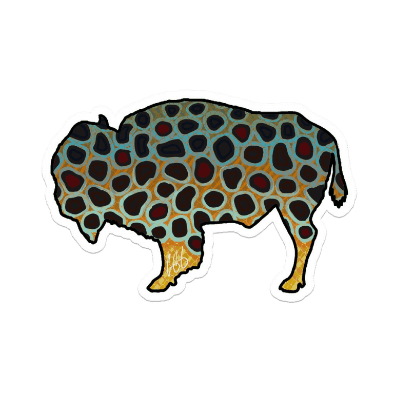 Casey Underwood Wyoming Bison Brown Trout Sticker