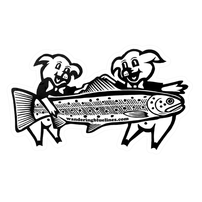 Wandering Blue Lines Hookin Hogs Sticker Wandering Blue Lines Hookin Hogs Sticker