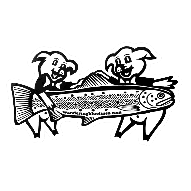 Wandering Blue Lines Hookin Hogs Sticker