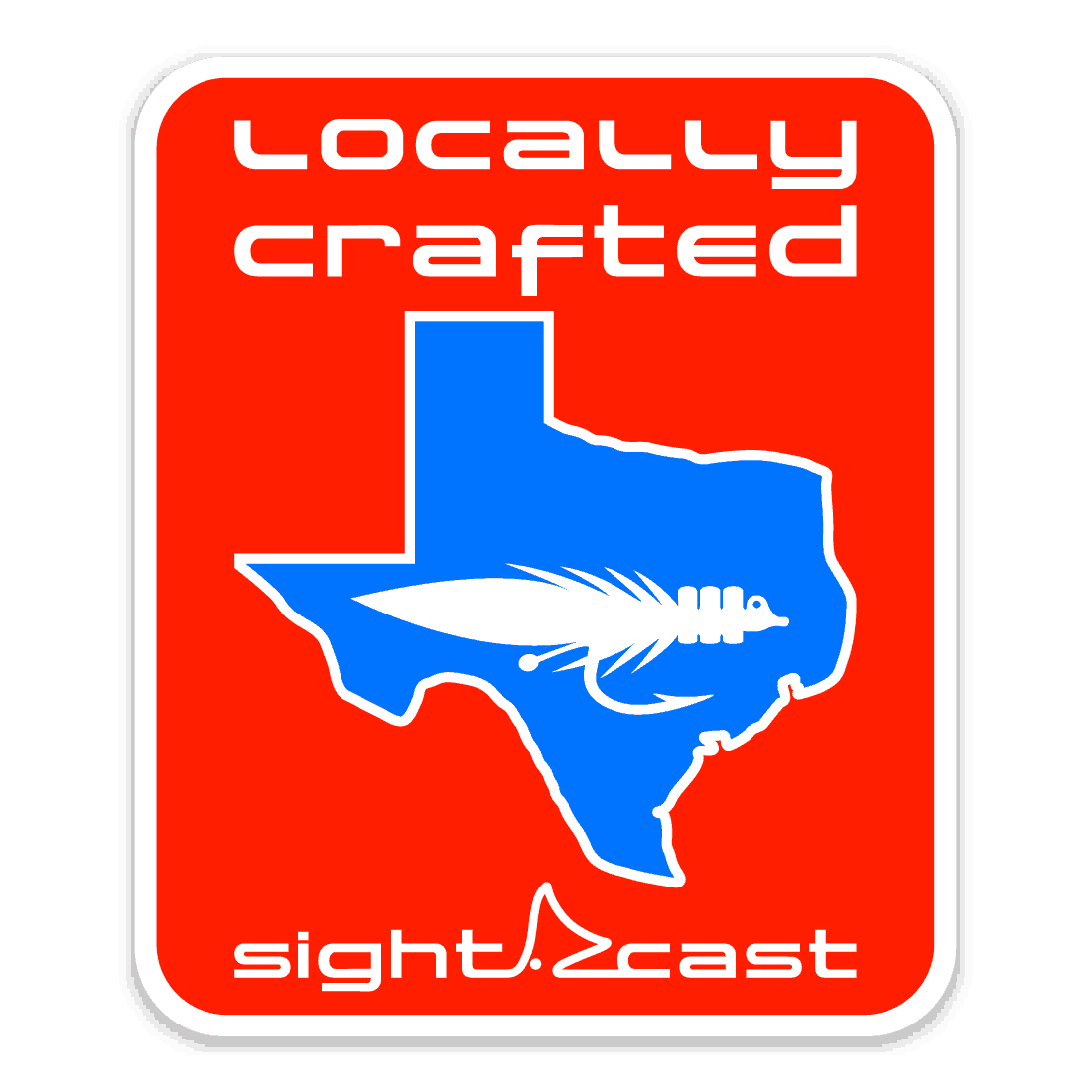 Sight Cast Fishing Company Locally Crafted Texas Fly Sticker