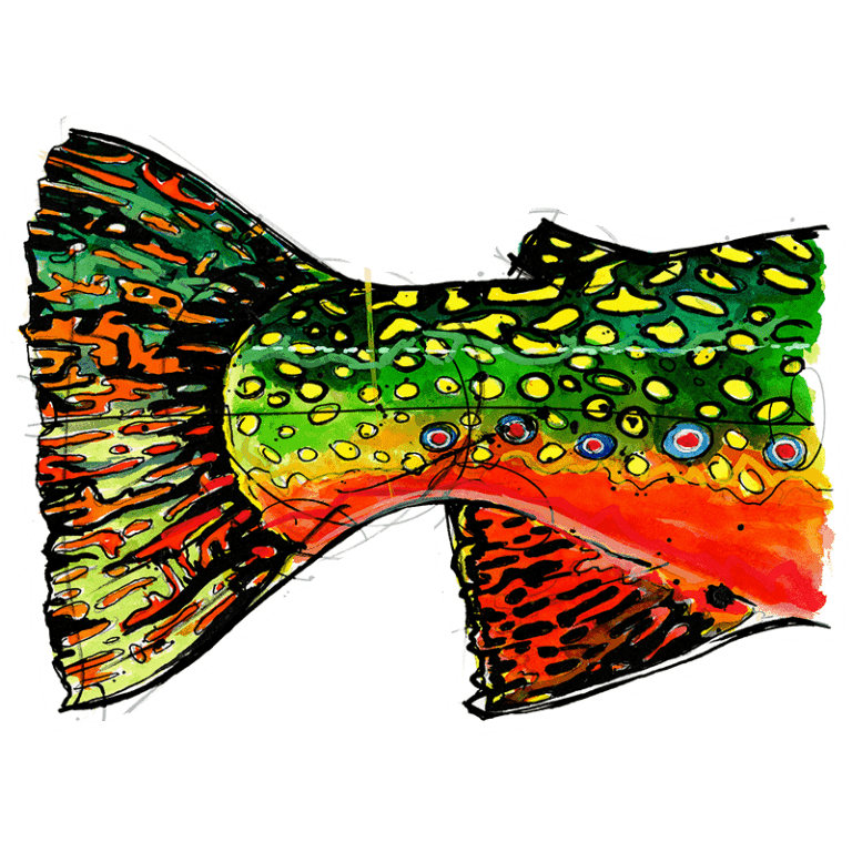 Ryan Keene Brook Trout Tail Sticker Fly Slaps Fly Fishing Stickers