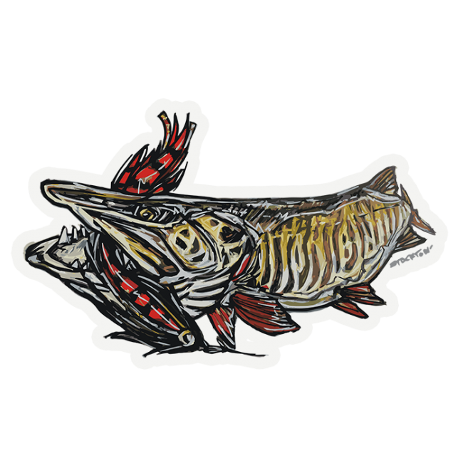 Fly Slaps Matthew Stockton Musky Sticker