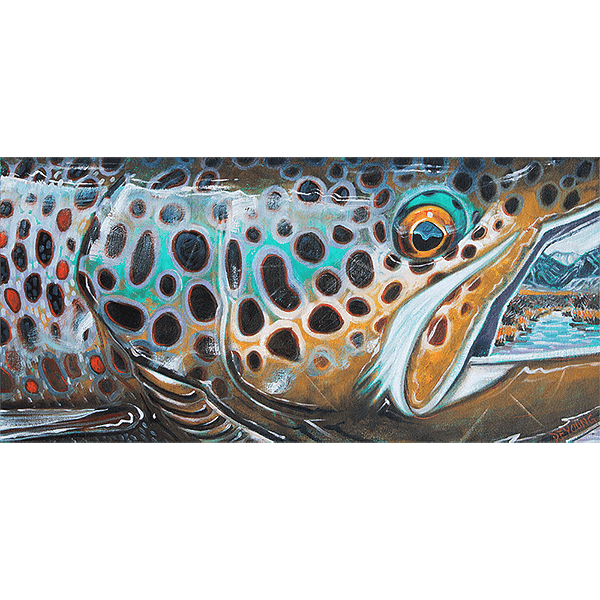Derek DeYoung - Abstract Brown Trout Fall In The Mountains Decal