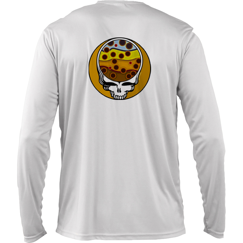 Fly Slaps Steal Your Face Brown Trout Solar Long Sleeve Shirt - Fly Slaps Fly  Fishing Stickers and Decals