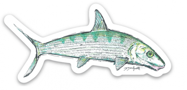 David Danforth Reellocal Bonefish Sticker