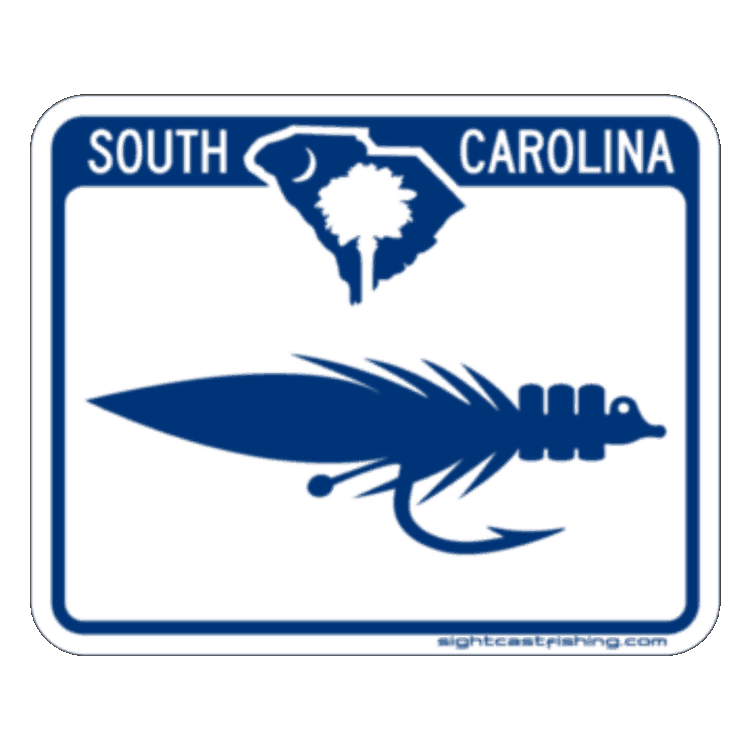 Sight Cast Fishing Company South Carolina Highway Fly Sticker - Fly Slaps  Fly Fishing Stickers and Decals