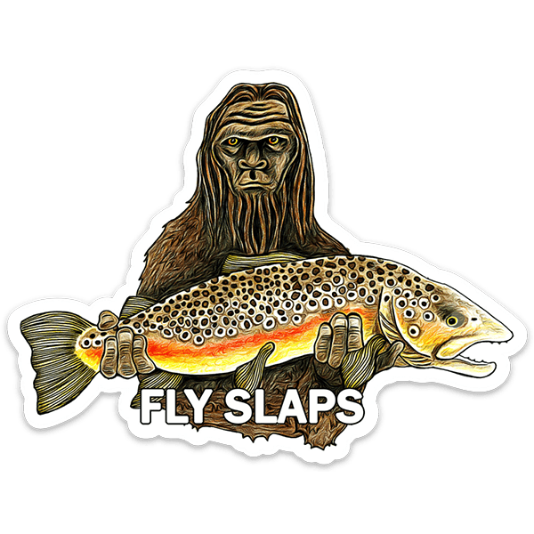 Fly Slaps Bigfoot Brown Trout Sticker