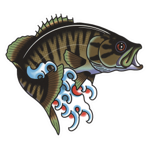 DrewLR Jud's Smallmouth Sticker - Fly Slaps Fly Fishing Stickers