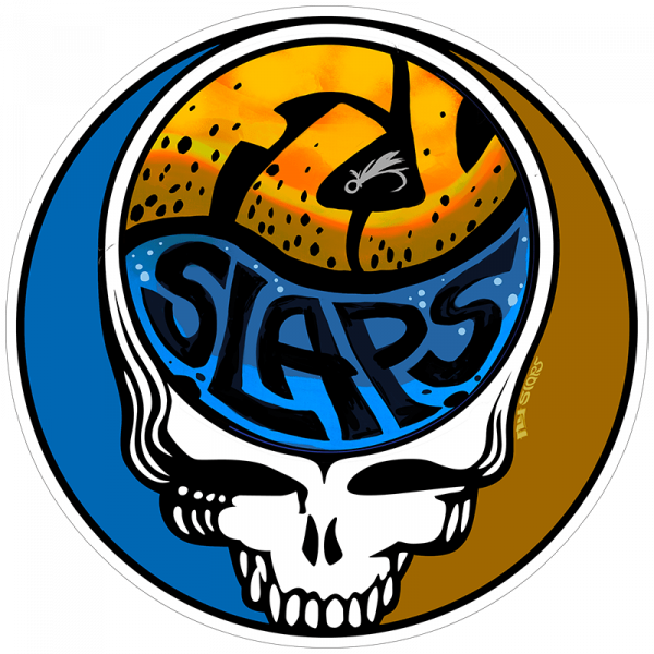 Fly Slaps Steal Your Face Brown Trout Logo Sticker