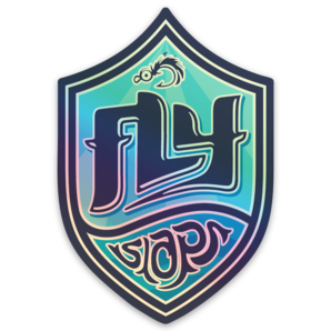 Fly Slaps Logo Shield Free Holographic Sticker
