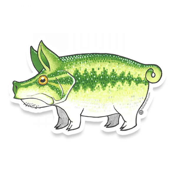 Nate Karnes Pig Largemouth Bass Sticker