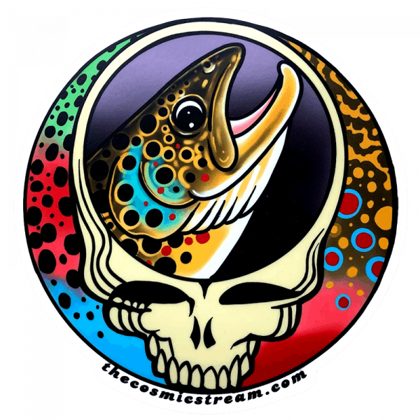 Josh May Steal Your Face Brown Trout Trout Trio Sticker