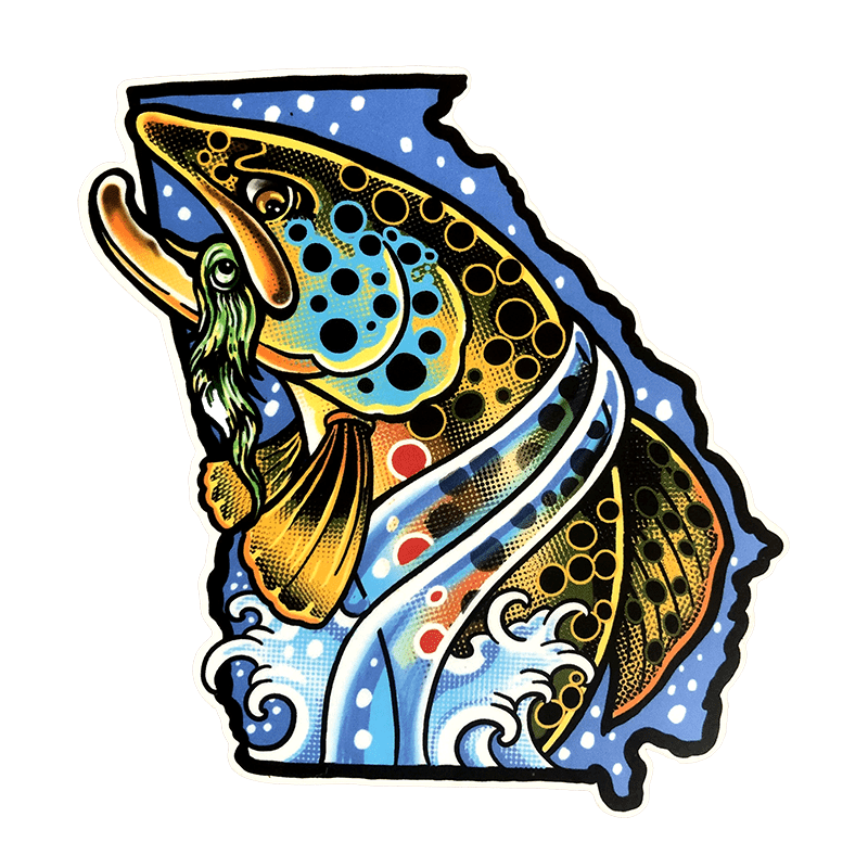 Josh May Sweet Georgia Brown Trout Sticker - Fly Slaps Fly Fishing Stickers  and Decals