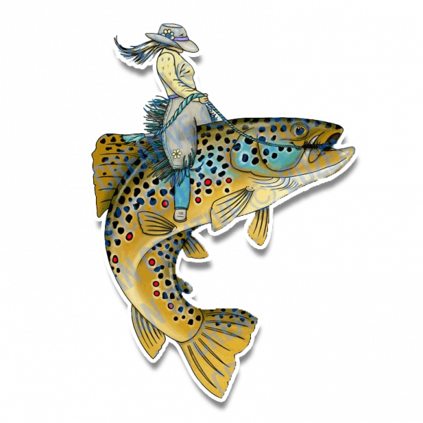 Bozeman Creative Trout Wrangler Fly Fishing Sticker