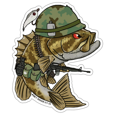 Wooly Bugger Fly Company Sergeant Smallie-SmallMouth Decal