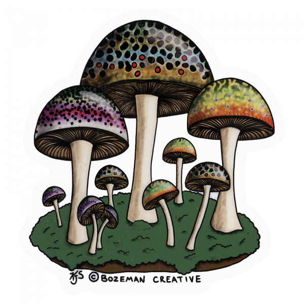 Boseman Creative Trout Shrooms Sticker