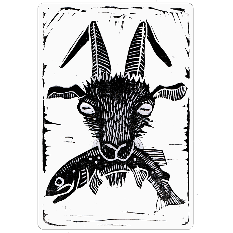 Fly Slaps Black Phillip Goes Fishing - Fly Slaps Fly Fishing Stickers and  Decals